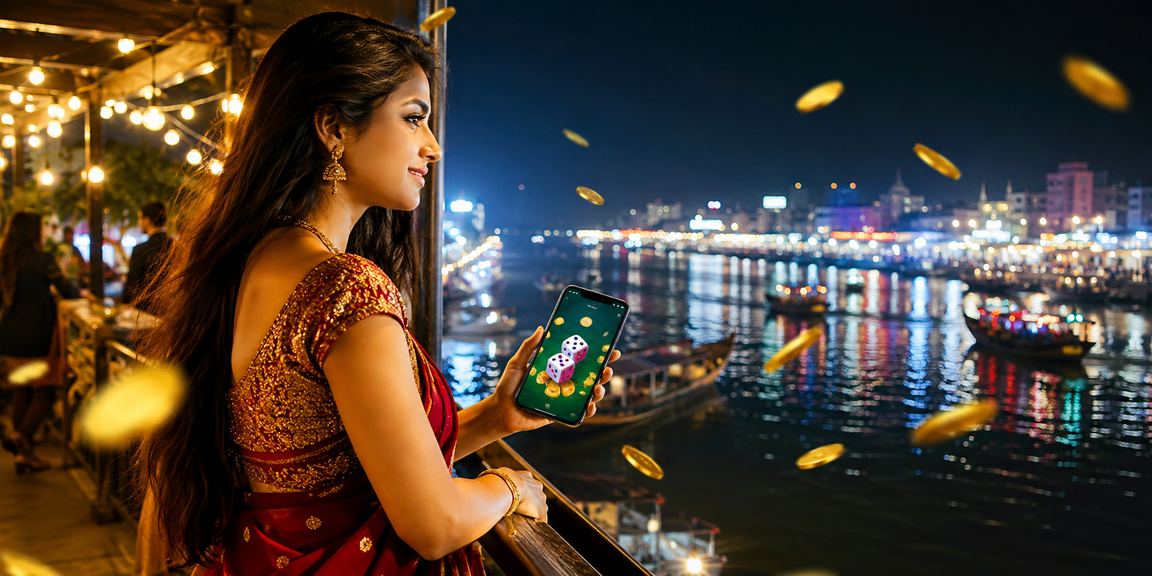 নৈশ বাজারে ডাইস গেম খেলার দৃশ্য